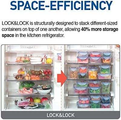 LOCK & LOCK Airtight Rectangular Food Storage Container with Drain Tray 131.87-oz / 16.48-Cup