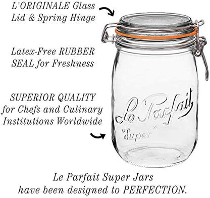 Le Parfait Super Jars (6 Pack, 750ml - 24oz)