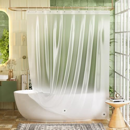 Bathway Shower Curtain Liner, Frosted Shower Curtain Liner 72x78 PEVA Waterproof Shower Curtain Liner Plastic with 3 Magnets and 12 Rustproof Metal Grommets, Lightweight Long Shower Liner for Bathroom