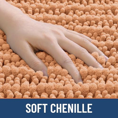 Smiry Bathroom Rugs 36X24, Extra Soft Rubber Backing Chenille Bath Mats