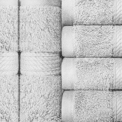 SUPERIOR Egyptian Cotton Plush & Absorbent, Face Towel Set of 6, Silver