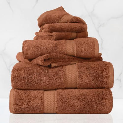 SUPERIOR Egyptian Cotton Ultra Plush & Absorbent, 6 Piece Set, Rust