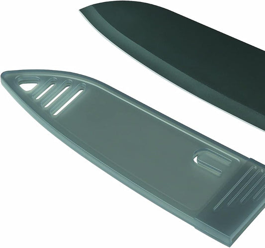 Kuhn Rikon COLORI Chef’s Knife with Safety Sheath, 6 inch/15.24 cm Blade, Black