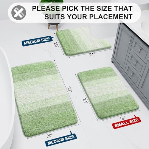 Arotive Microfiber Bathroom Rugs, Shaggy Soft Absorbent Bath Rug, 36x24