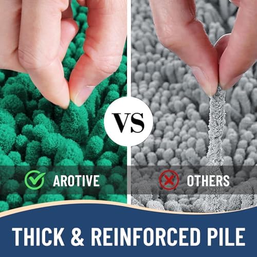 Arotive Bathroom Rugs Mat 24x16, Soft Absorbent Chenille Shaggy Bath Mat