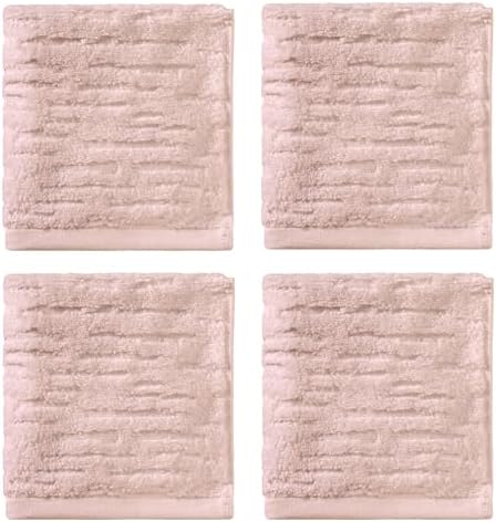 SKL Home CloudSoft Washcloth Set, 4-Piece, 100% Cotton Luxury, Blush Pink