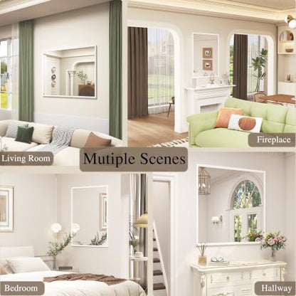 White Framed Bathroom Mirror 26x36, White Vanity Mirrors for Wall