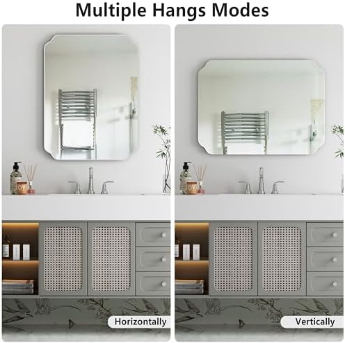 18x24 Inch Bathroom Mirrors for Over Sink, Frameless Mirrors for Wall
