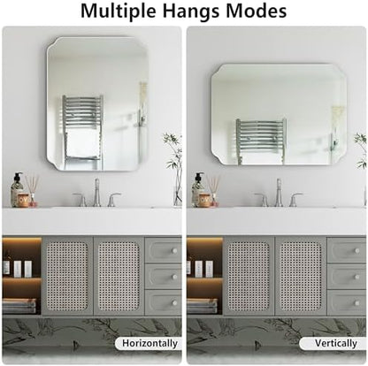 18x24 Inch Bathroom Mirrors for Over Sink, Frameless Mirrors for Wall