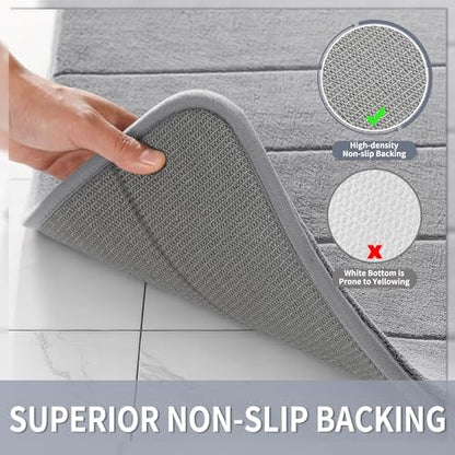 Yimobra Memory Foam Bath Mat 31.5x20, 5X Softer and Absorbent Bathroom Rug