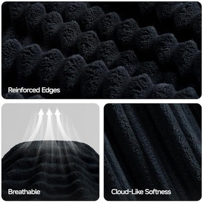 ecolook Black Bath Towel Set of 2, 31 x 63 in, Soft and Highly Absorbent, Lightweight Microfiber Towels for Bathroom, Gym, Hotel and Spa