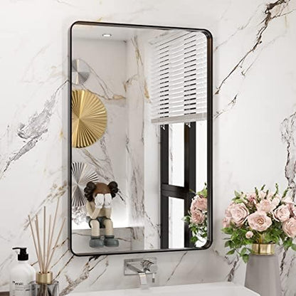 WEER Black Bathroom Vanity Mirror 20X30 Inch
