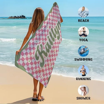 JML Personalized Beach Towel with Name, Microfiber, 30 x 60 in
