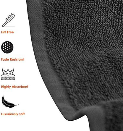QUBA LINEN 100% Cotton Washcloth Set – Soft, Absorbent Face Towels for Bathroom & Gym Use – Durable, Reusable & Machine Washable Wash Cloths - Gray Color, 12x12 Inches, Pack of 12
