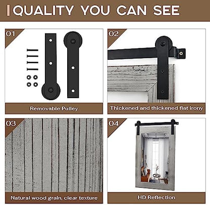 COGOOD Farmhouse Bathroom Mirrors for Over Sink - 30 x 22 Grey