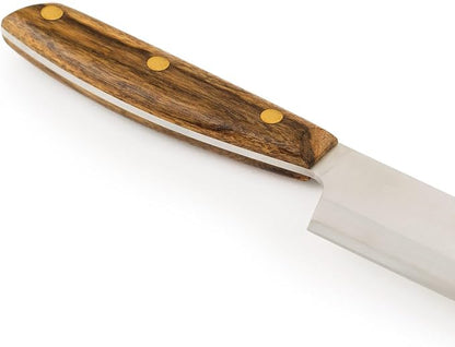 Arcos Yanagiba Knife 9.5 Inch Stainless Steel. Japanese Kitchen Knife for Fish, Meat and Vegetables. Ovengkol Wood Handle 100% natural FSC and 240mm Blade. Series Nordika. Color Brown.