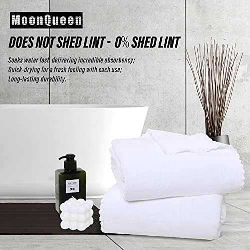 MOONQUEEN 2 Pack Premium Bath Towel Set - Quick Drying - Microfiber Coral Velvet Highly Absorbent Towels - Multipurpose Use as Bath Fitness, Bathroom, Shower, Sports, Yoga Towel (White)