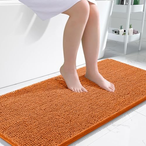OLANLY Bathroom Runner Rugs 45x27, Extra Soft Absorbent Chenille Bath Rugs