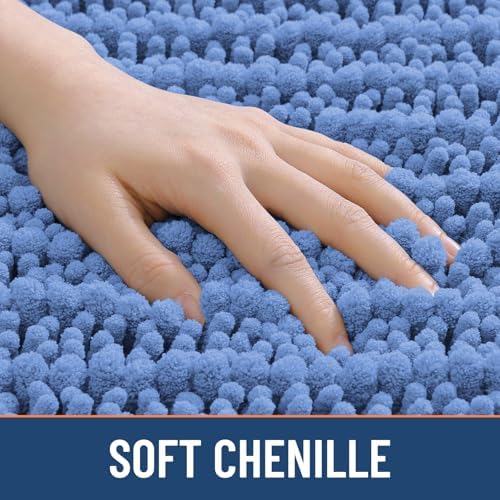 Smiry Bathroom Rugs 30X20, Extra Soft Rubber Backing Chenille Bath Mats