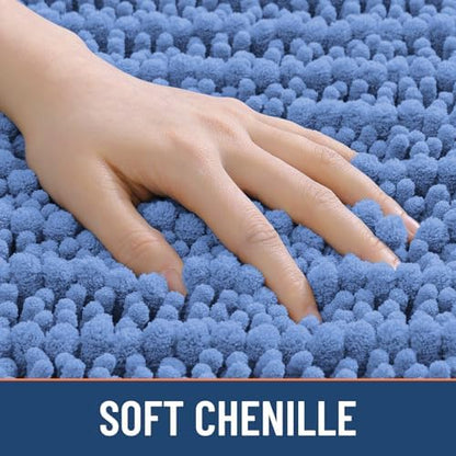 Smiry Bathroom Rugs 30X20, Extra Soft Rubber Backing Chenille Bath Mats