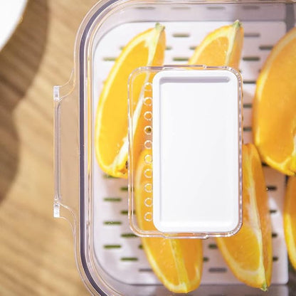 Fridge Produce Saver Food Storage Bin Containers Fridge Food Storage Containers Lettuce Keeper Produce Containers Refrigerator OrganizerClear,Set of 4