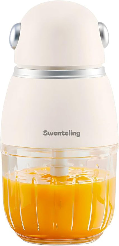 Baby Food Maker, Creamy White Mini Baby Food Blender, 10oz Food Puree Maker, Small Baby Food Processor for Fruit Vegetable Meat, 8-Second Quick Soft Food Prep，BPA-Free
