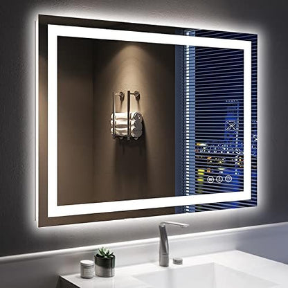40x32 LED Bathroom Mirror with Lights, Lighted Vanity Mirror