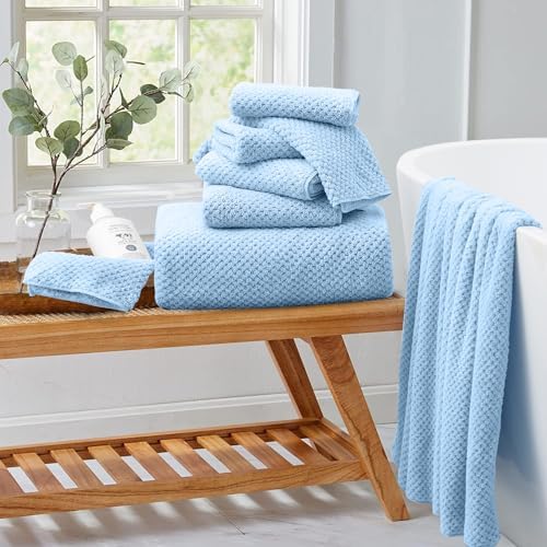 Extra Large Bath Towel Set of 4 (35"x70"),Oversized Bath Sheet Super Soft Highly Absorbent Jumbo Bathroom Towel Set Microfibers Quick Dry Shower Towel for Hotel,Bathroom,Guest,Spa,Gym (Blue)