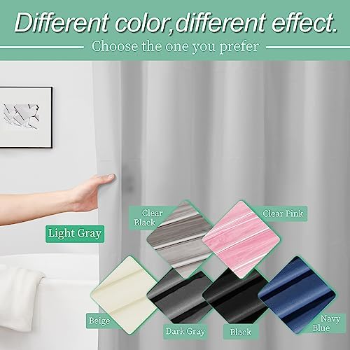 Mrs Awesome Grey Shower Curtain Liner with 3 Magnets, 72x72, Light Gray