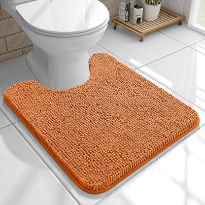 OLANLY Toilet Rugs U-Shaped 20x20, Soft Absorbent Chenille Contour Rugs