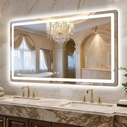 LED Bathroom Mirror, 55"x30" Bathroom Vanity Mirror with Lights