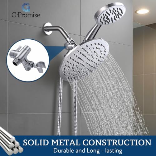 G-Promise Solid Metal Shower Head Diverter with Holder 3-Way