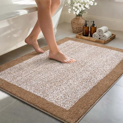 48x32 Large Bathroom Rugs Non Slip Washable, Soft Absorbent Bath Mat Coffee