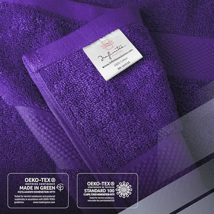 Infinitee Xclusives 100% Cotton Bath Towel Set – 8 Piece Bathroom Towel Set
