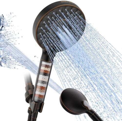SR SUN RISE Filtered Shower Head with Handheld High Pressure 9 Spray Mode Showerhead Detachable Shower Head Water Softener Filters Beads for Hard Water Remove Chlorine 1 Filter ORB