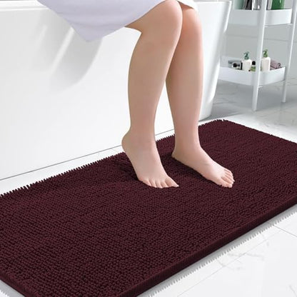OLANLY Bathroom Runner Rugs 47x24, Extra Soft Absorbent Chenille Bath Rugs