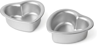Heart Shaped Cake Pans, 5 × 2 Inch, Set of 2, Aluminum | Baking Cake Pan, For Wedding, Party, Family Occasions, Chocolate, Bread