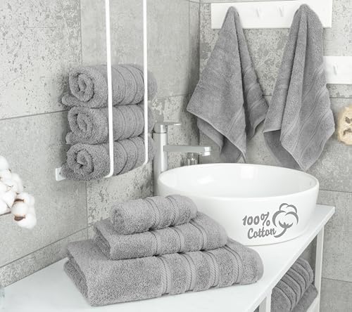 American Soft Linen 100% Cotton Luxury Turkish Towels, 6 Piece Towel Set