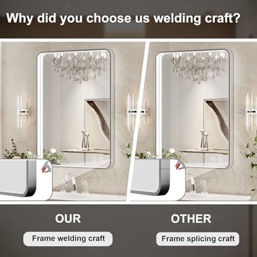 28x36 Inch LED Sliver Frame Bathroom Mirror,ETL Listed