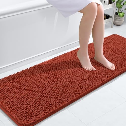 OLANLY Bathroom Runner Rugs 59x20, Extra Soft Absorbent Chenille Bath Rugs
