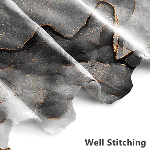 AWERT Dreamy Ink Art Black Glod Marble Shower Curtain for Bathroom Modern High Definition Printing Waterproof Shower Curtain with Hooks Bathroom Decor 60x72inch