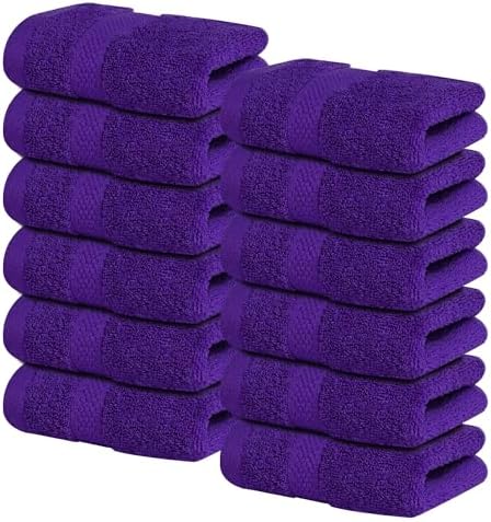 Infinitee Xclusives 100% Cotton Luxury Wash Cloths for Showering - 12 Pack