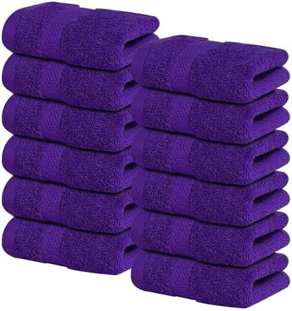 Infinitee Xclusives 100% Cotton Luxury Wash Cloths for Showering - 12 Pack