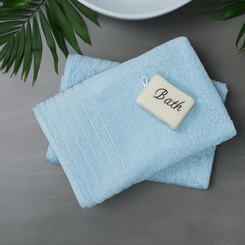 Tens Towels 2 Piece Extra Large Bath Sheets 35 x 70 Inches, Sky Blue