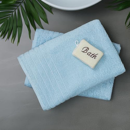 Tens Towels 2 Piece Extra Large Bath Sheets 35 x 70 Inches, Sky Blue