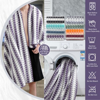 8 Piece Bathroom Towel Set |2 Oversized Bath Towels,2 Hand Towels,4 Washcloths| 600GSM Soft Hotel Towel Set Extra Large Bath Sheet for Bathroom,Highly Absorbent Quick Dry Bath Towel Collections,Plum