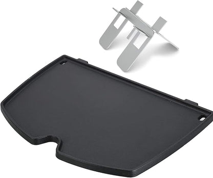Uniflasy 6558 Cast Iron Griddle Plate for Weber Q1200 Q1000 Q120 Q100 Series Gas Grills, Cooking Griddle Replacement Parts for Weber Q1200 Q1000 Grill Accessories, 12.6 x 8.6 Inches