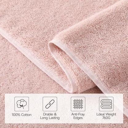 REDKISS 2 Pack Bath Towels Large 32x63 Inches, Heavyweight 760G - Pink