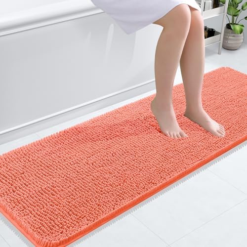 OLANLY Bathroom Runner Rugs 59x20, Extra Soft Absorbent Chenille Bath Rugs