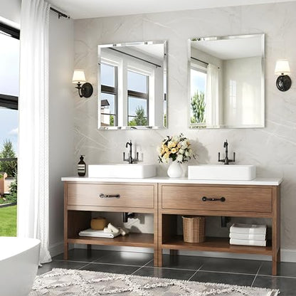 30x36 Inch Bathroom Mirrors for Over Sink, Frameless Mirrors for Wall